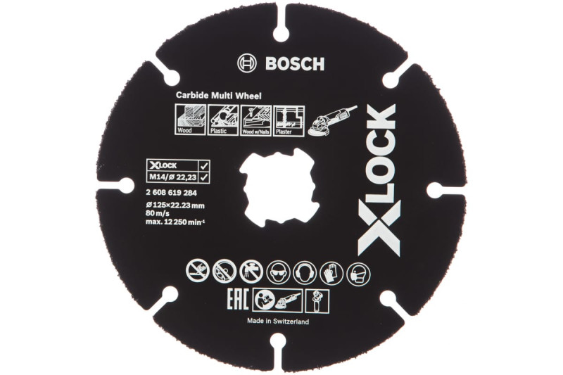 Круг отрезной 125 х 1.0 х 22.2 мм X-LOCK Carbide Multiwheel BOSCH 2608619284