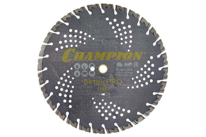 Диск алмазный PRO 350/25,4 мм Heavycut (железобетон, бетон, железо) CHAMPION C1602