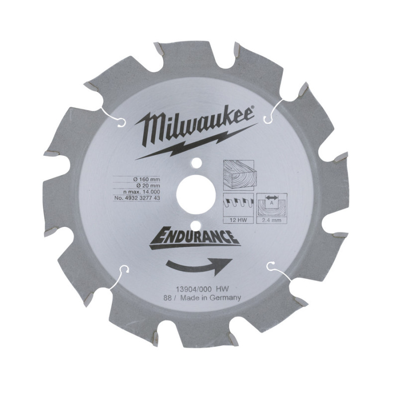 Диск пильный 160х20 мм, 42 зуб. MILWAUKEE 4932346511