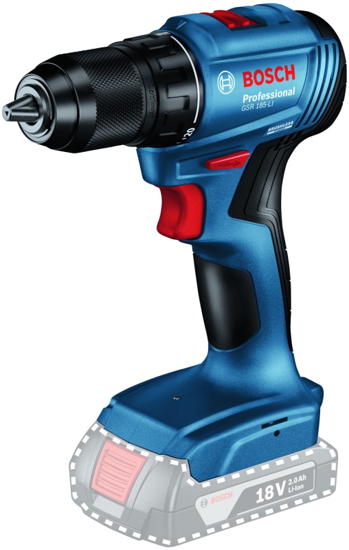 Дрель аккумуляторная BOSCH GSR 185-LI (без АКБ и ЗУ) 06019K3003