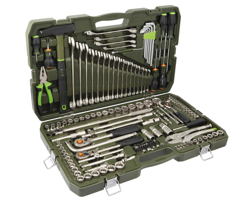 Набор головок 1/4", 3/8", 1/2" с инструментом, 147 предметов