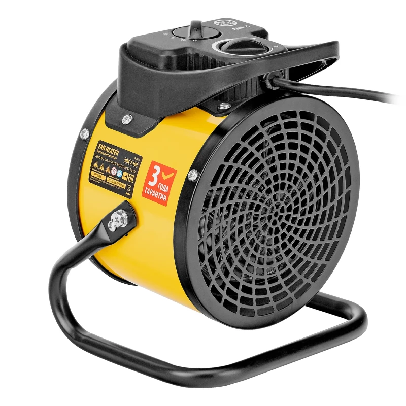 Тепловая пушка, керамический нагреватель (тепловентилятор) DHC 2-100, 230 В, 0.025/1/2 кВт Denzel