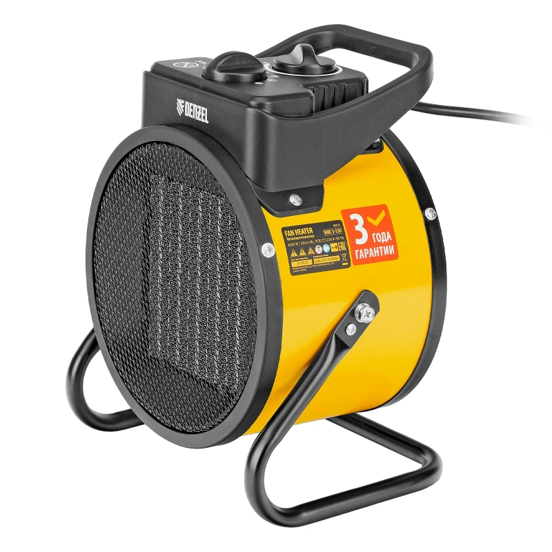 Тепловая пушка, керамический нагреватель (тепловентилятор) DHC 3-150, 230 В, 0.025/1.5/3 кВт Denzel