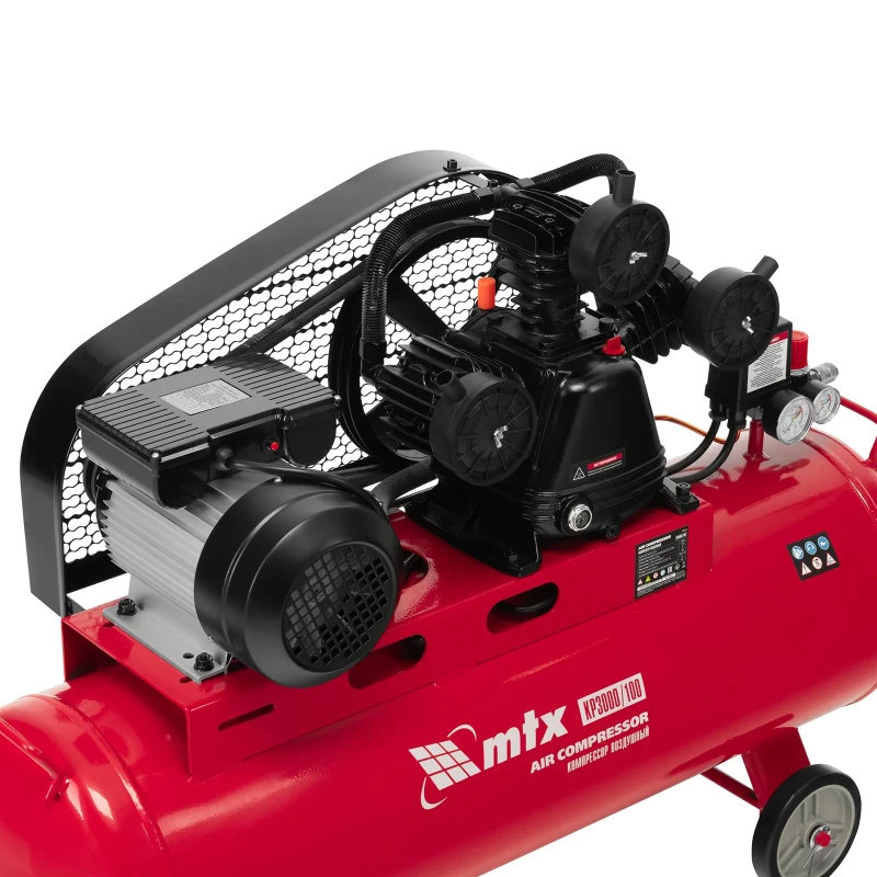 Компрессор воздушный ременный привод КР3000/100  3,0 кВт, 100 литров, 510 л/мин МТХ