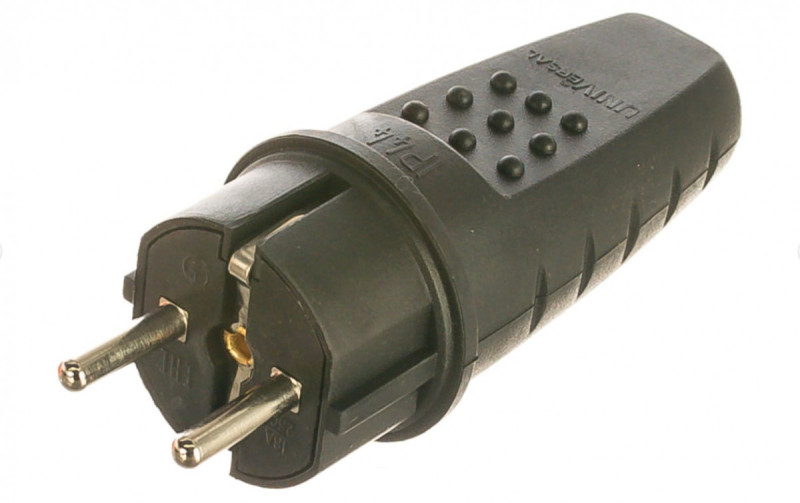 Вилка каучук "Универсал" с з/к, 16А, IP44 227 /240/