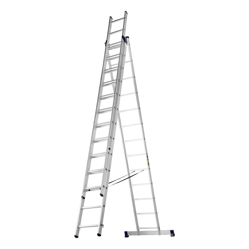 Лестница, 3 х 13 ступеней, алюминиевая, трехсекционная, Сибртех